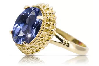 Pierścionek Vintage Aleksandryt 14k żółte złoto vrc068y